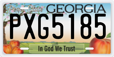GA license plate PXG5185