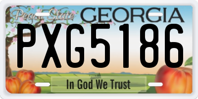 GA license plate PXG5186