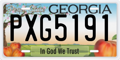 GA license plate PXG5191