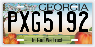 GA license plate PXG5192