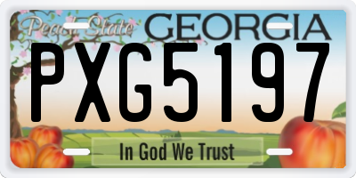 GA license plate PXG5197