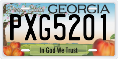 GA license plate PXG5201