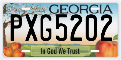 GA license plate PXG5202