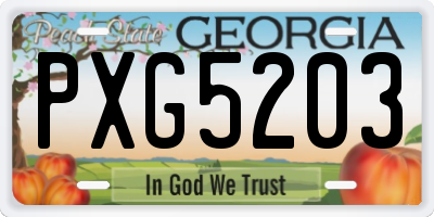 GA license plate PXG5203