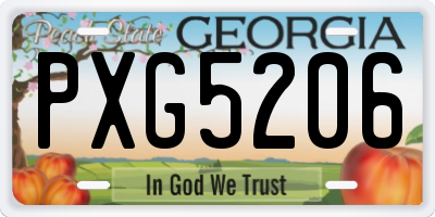 GA license plate PXG5206