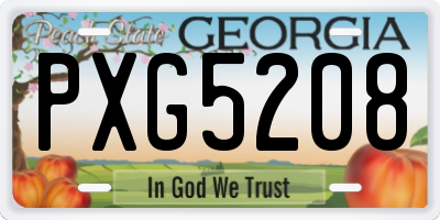GA license plate PXG5208