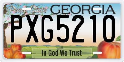 GA license plate PXG5210