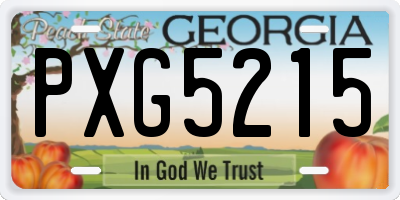 GA license plate PXG5215