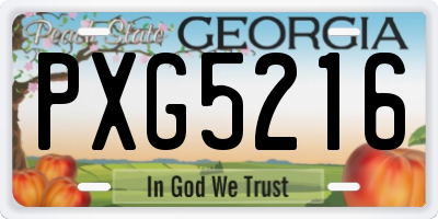 GA license plate PXG5216