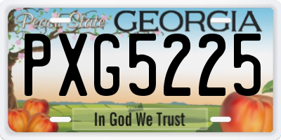 GA license plate PXG5225