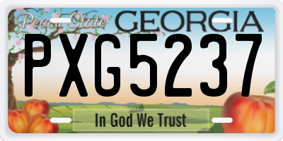 GA license plate PXG5237