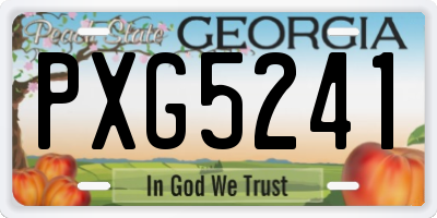 GA license plate PXG5241