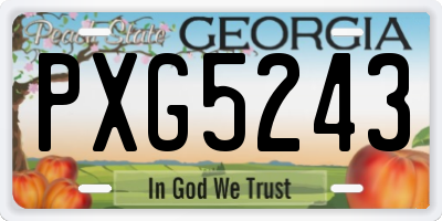 GA license plate PXG5243