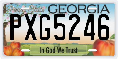 GA license plate PXG5246