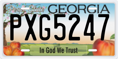 GA license plate PXG5247