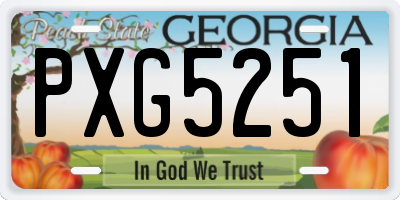 GA license plate PXG5251