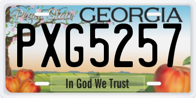 GA license plate PXG5257