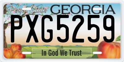 GA license plate PXG5259