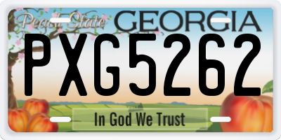 GA license plate PXG5262
