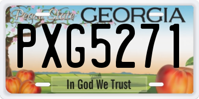 GA license plate PXG5271