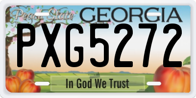 GA license plate PXG5272