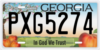 GA license plate PXG5274