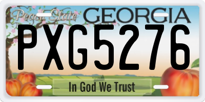 GA license plate PXG5276