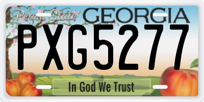 GA license plate PXG5277