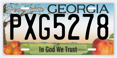 GA license plate PXG5278