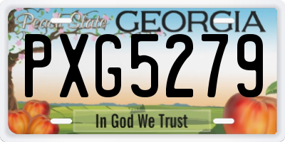 GA license plate PXG5279
