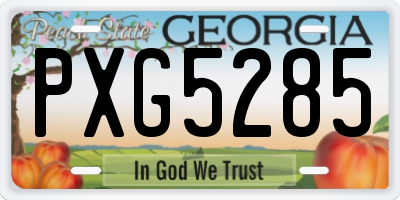 GA license plate PXG5285