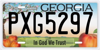 GA license plate PXG5297