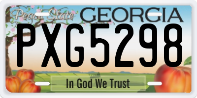 GA license plate PXG5298