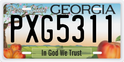 GA license plate PXG5311