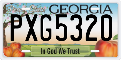 GA license plate PXG5320