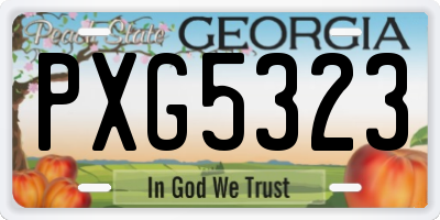 GA license plate PXG5323