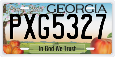 GA license plate PXG5327