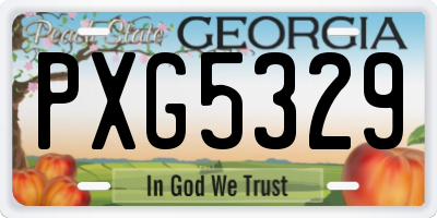 GA license plate PXG5329