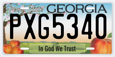 GA license plate PXG5340