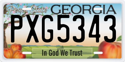 GA license plate PXG5343