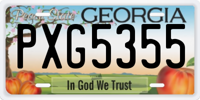 GA license plate PXG5355