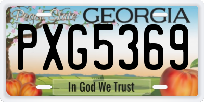GA license plate PXG5369