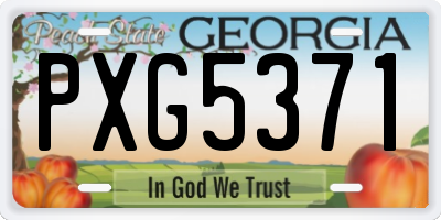 GA license plate PXG5371