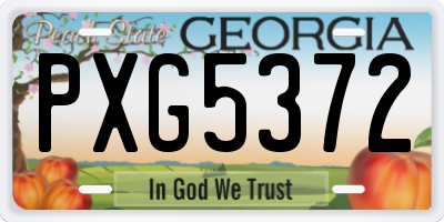 GA license plate PXG5372