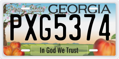 GA license plate PXG5374