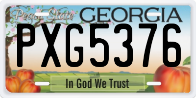 GA license plate PXG5376