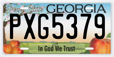 GA license plate PXG5379