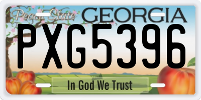 GA license plate PXG5396