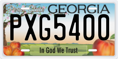 GA license plate PXG5400