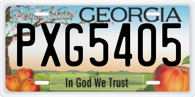 GA license plate PXG5405